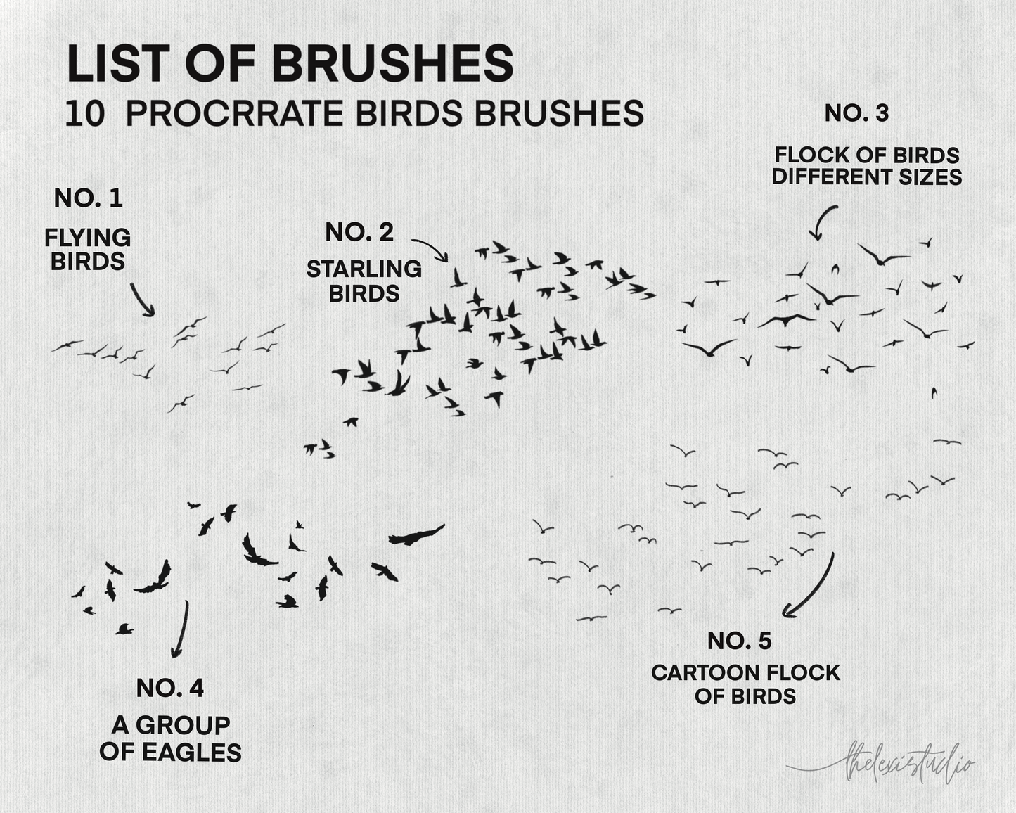 Bird Brush [10 Stamps]