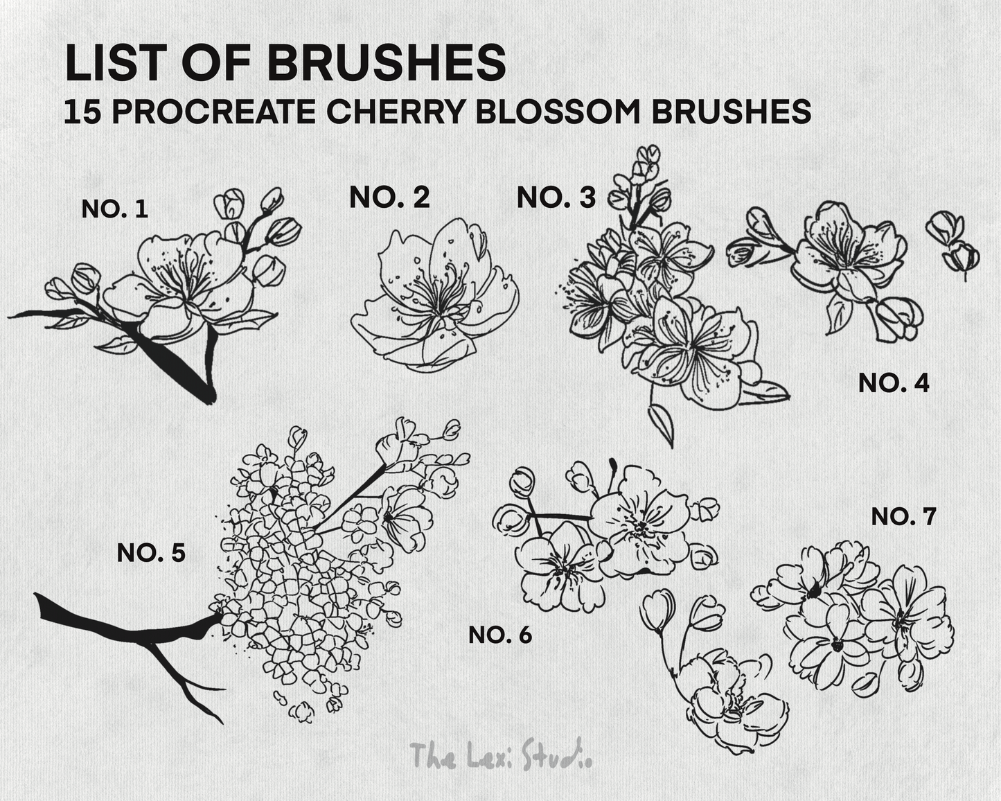 Cherry Blossom Brushes [15 Stamps]