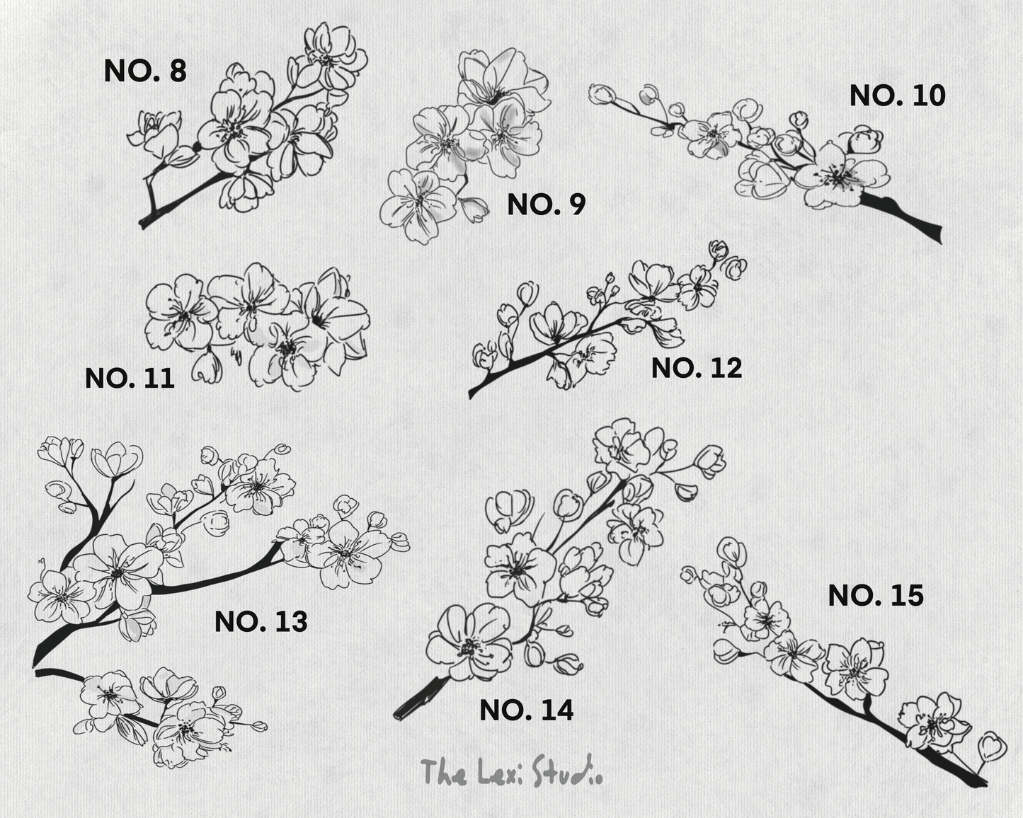 Cherry Blossom Brushes [15 Stamps]